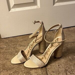 Sam Edelman “Yamile” Sand Weave Strappy Heels
